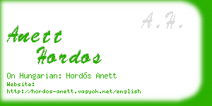 anett hordos business card