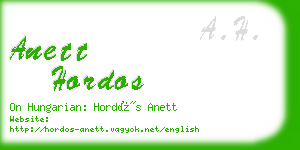 anett hordos business card